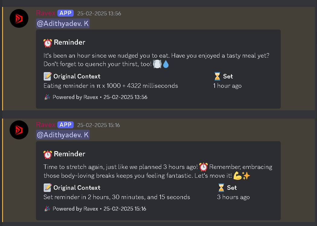 Ravex AI conversation example